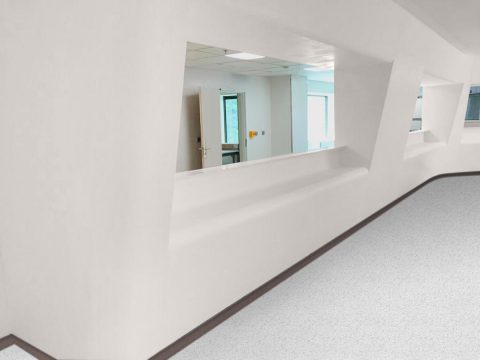 banque d'accueil hopital pierre acrylique Ile de France